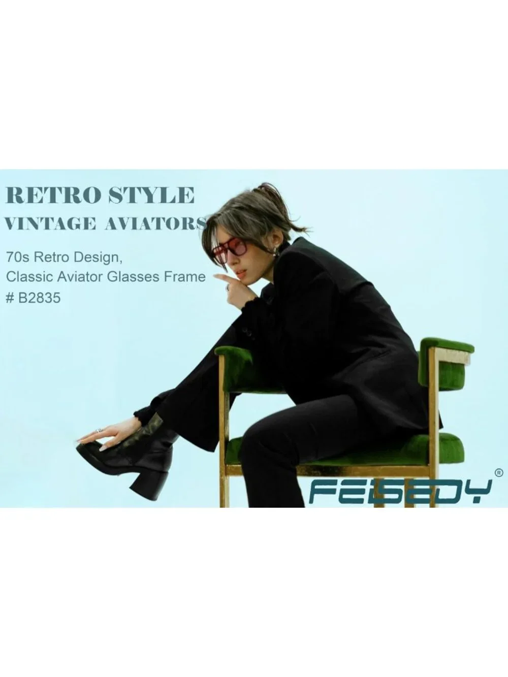 Retro Square Aviator Sunglasses for Women & Men - Vintage 70s Style, Trendy